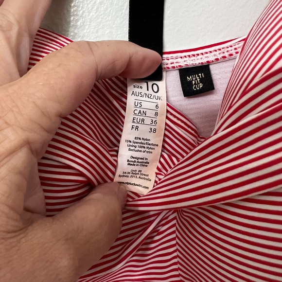 NIP TUCK RED stripe - one piece swim suit. Size 6. See 2nd photo for actual suit - Picture 7 of 12